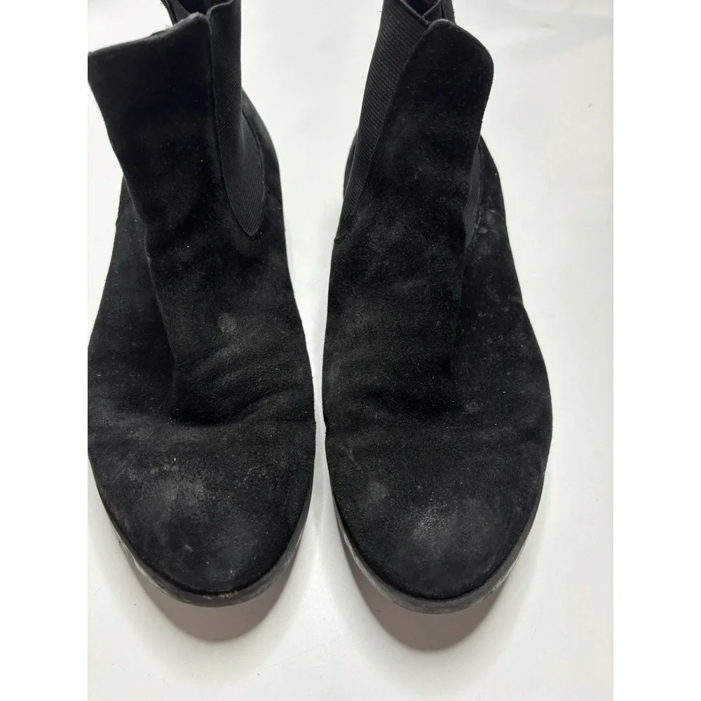 David Tate Chelsea Boots Womens 9.5M Black Suede Leather Ankle Booties No Insole